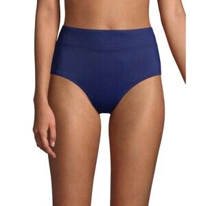 Lands End Navy Blue High Rise Tummy Control SWIM BOTTOM Bikini Size 18 *** New